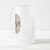 Grungy Skull Halloween Mattglas Bierglas (Vorderseite Links)