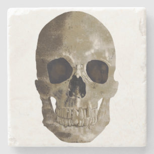 Grungy Skull Halloween Steinuntersetzer