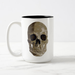 Grungy Skull Halloween Zweifarbige Tasse