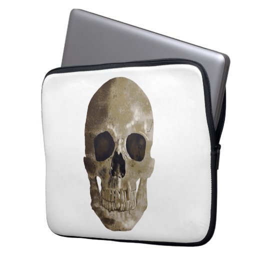 Grungy Skull Laptopschutzhülle (Vorderseite Links)