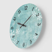 Grungy Snowflakes Große Wanduhr (Winkel)