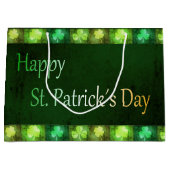 Grungy St. Patrick's Day Kleeblatts Große Geschenk Große Geschenktüte (Vorderseite)