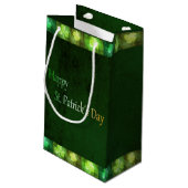 Grungy St. Patrick's Day Kleeblatts Kleine Geschen Geschenktüte (Rückseite Schrägansicht)