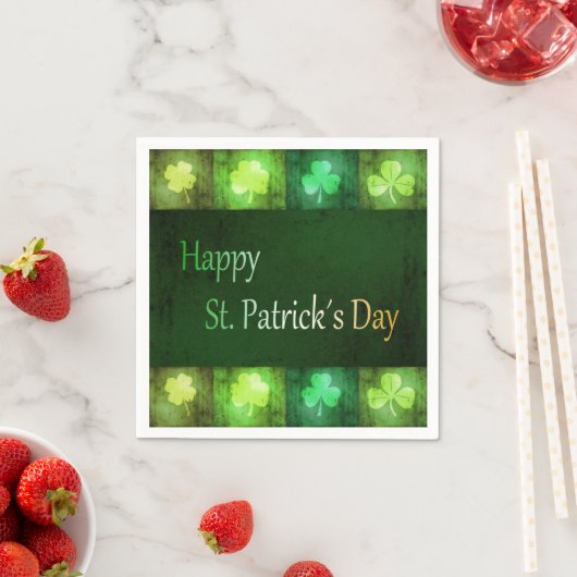 Grungy St. Patrick's Day Kleeblatts - Paper Napkin Serviette (Beispiel)