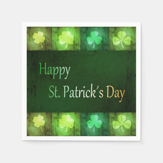 Grungy St. Patrick's Day Kleeblatts - Paper Napkin Serviette (Vorderseite)