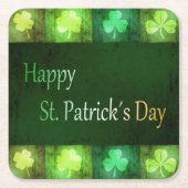 Grungy St. Patrick's Day Kleeblatts - Paper Unters Rechteckiger Pappuntersetzer (Vorderseite)