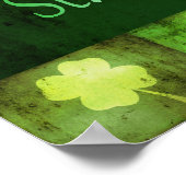Grungy St. Patrick's Day Kleeblatts - Poster Print (Ecke)