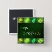 Grungy St. Patrick's Day Kleeblatts - Schaltfläche Button (Vorne & Hinten)