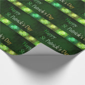 Grungy St. Patrick's Day Kleeblatts Wrapping Paper Geschenkpapier (Ecke)