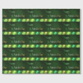 Grungy St. Patrick's Day Kleeblatts Wrapping Paper Geschenkpapier (Flach)