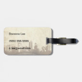 Grungy Stadthintergrund Gepäckanhänger (Rückseite horizontal)