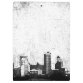 Grungy Stadthintergrund in Schwarzweiss Klemmbrett (Rückseite)