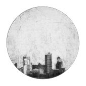 Grungy Stadthintergrund in Schwarzweiss Schneidebrett (Vorderseite)