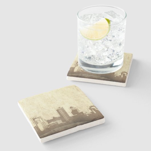 Grungy Stadthintergrund Steinuntersetzer (Seitenansicht)