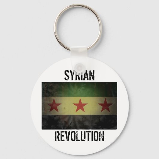 Grungy Syria Flag "Syrische Revolution" Schlüsselanhänger (Vorderseite)