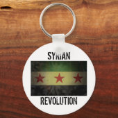 Grungy Syria Flag "Syrische Revolution" Schlüsselanhänger (Vorderseite)