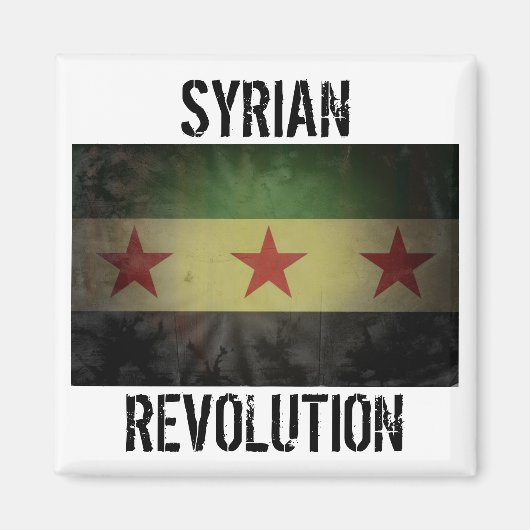 Grungy Syrian-Flagge Magnet (Vorne)