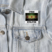 Grungy "syrische Revolutions-" Syrien-Flagge Button (Beispiel)