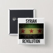 Grungy "syrische Revolutions-" Syrien-Flagge Button (Vorne & Hinten)