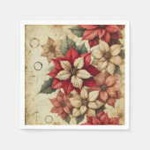 Grungy Tattered Poinsettia Blumenpapier Serviette (Vorderseite)