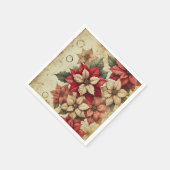 Grungy Tattered Poinsettia Blumenpapier Serviette (Ecke)