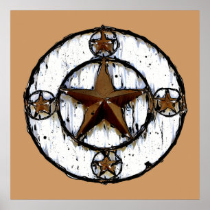 GRUNGY TEXAS STAR POSTER