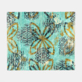 Grungy Tribal: Ethnic Rug Motif Fleecedecke (Vorderseite (Horizontal))