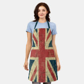 Grungy Union Jack Flag Großbritannien Schürze (Getragen)