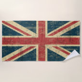 Grungy Union Jack Strandtuch (Vorderseite)