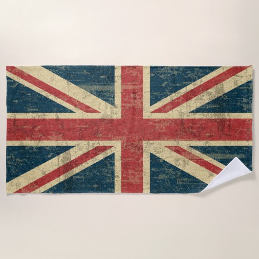 Grungy Union Jack Strandtuch (Vorderseite)