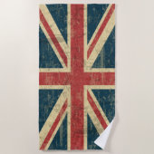 Grungy Union Jack Strandtuch (Vorderseite)