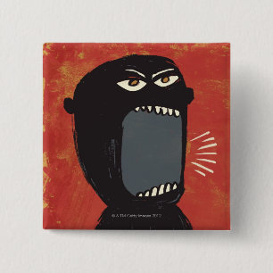 Grungy verärgerter Mann Button