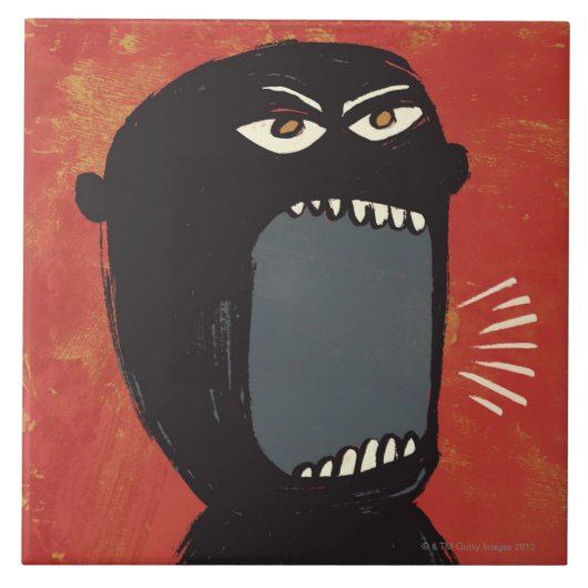 Grungy verärgerter Mann Fliese (Vorderseite)