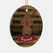 Grungy Vintag Gingerbread Man Keramik Ornament (Rechts)