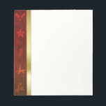Grungy Vintag Gold Christmas Notizblock<br><div class="desc">Eine moderne und abstrakte Weihnachtsillustrierung: Ein goldenes Papier mit einer Grenze auf einem grungenhaften rot-grünen Hintergrund mit Weihnachtselementen.</div>