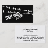 Grungy Wire & Birds Visitenkarte (Vorne/Hinten)