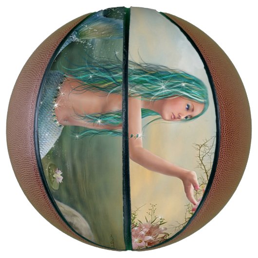 Grünhaarige Meerjungfrau Basketball (Vertikal)