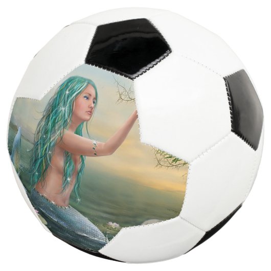 Grünhaarige Meerjungfrau Fußball (Dreiviertel)