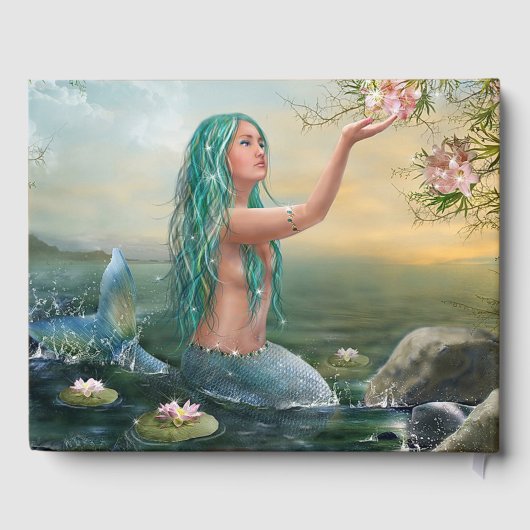 Grünhaarige Meerjungfrau Gästebuch (Rückseite)