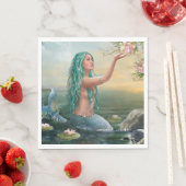 Grünhaarige Meerjungfrau Serviette (Beispiel)