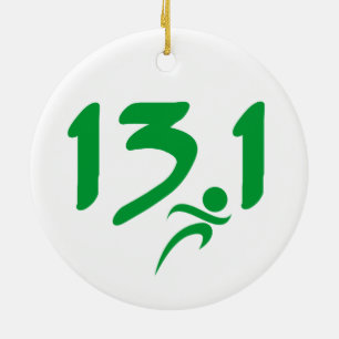 GrünHalbmarathon 13,1 Keramik Ornament