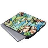 Grünhandgezeichnete Hübsche Schmetterlinge Forest Laptopschutzhülle (Vorne Knopf)