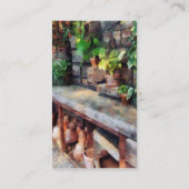 Grünhaus mit Blumentöpfen Visitenkarte (Rückseite)