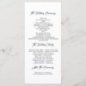 Grünheiratsprogramme | Menü Programm (Rückseite)