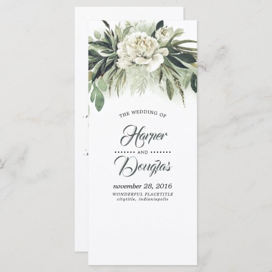 Grünheiratsprogramme | Menü Programm (Vorne/Hinten)