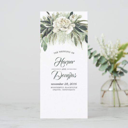 Grünheiratsprogramme | Menü Programm (Stehend Vorderseite)