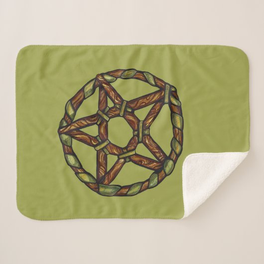 GrünHexenpentagramm Sherpadecke (Vorderseite (Horizontal))