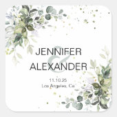 Grünhochzeit Quadratischer Aufkleber (Vorderseite)