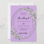 Grünhochzeit von Lavendel Einladung (Vorderseite)