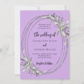 Grünhochzeit von Lavendel Einladung (Vorderseite)